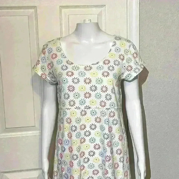 Vintage Fresh Produce Floral Scoop Neck Dress USA Cotton Mini Small Womens - Picture 4 of 11